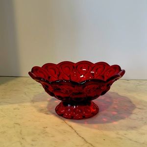 L.E. Smith Moon & Stars 5201 crimped compote, flame.